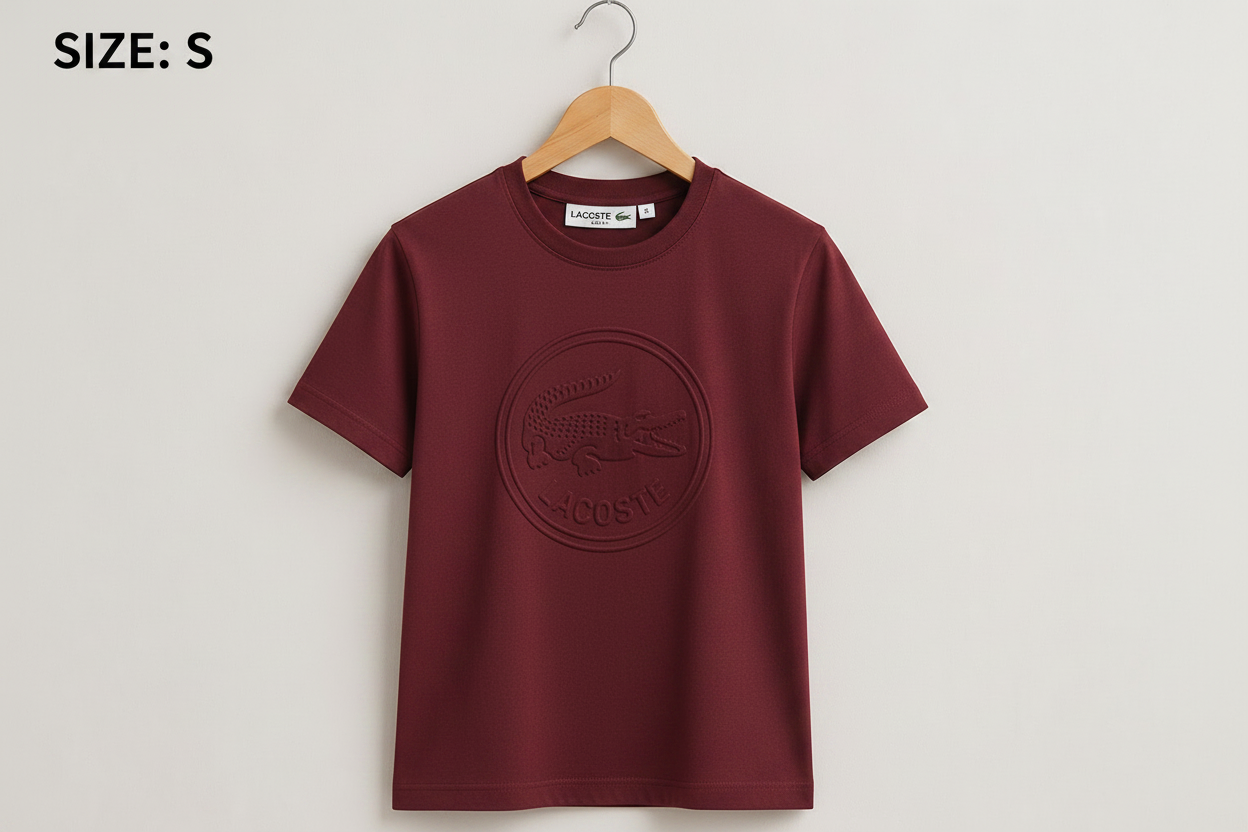 Lacoste Men's Slim Fit T-Shirt – Burgundy size S